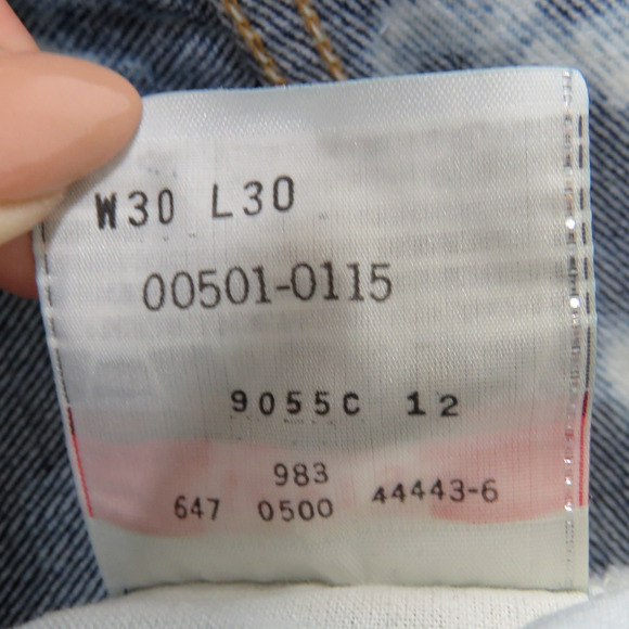 2000 Vintage LEVI'S 501 Bleach Wash High Rise Straight Leg Jeans Waist 30" - Picture 5 of 7